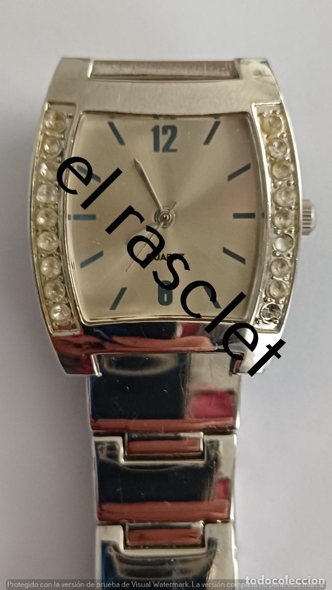 Vintage: RELOJ ANALOGICO PULSERA SE&Ntilde;ORA ACERO INOX. CON PEDRERIA