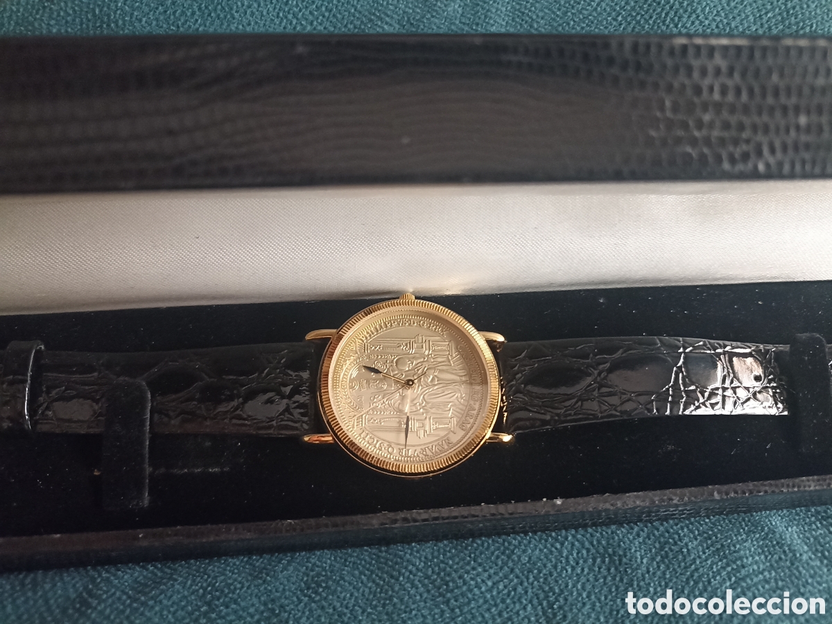 Vintage: Reloj suizo chapado oro sello &aacute;ureo de Felipe II