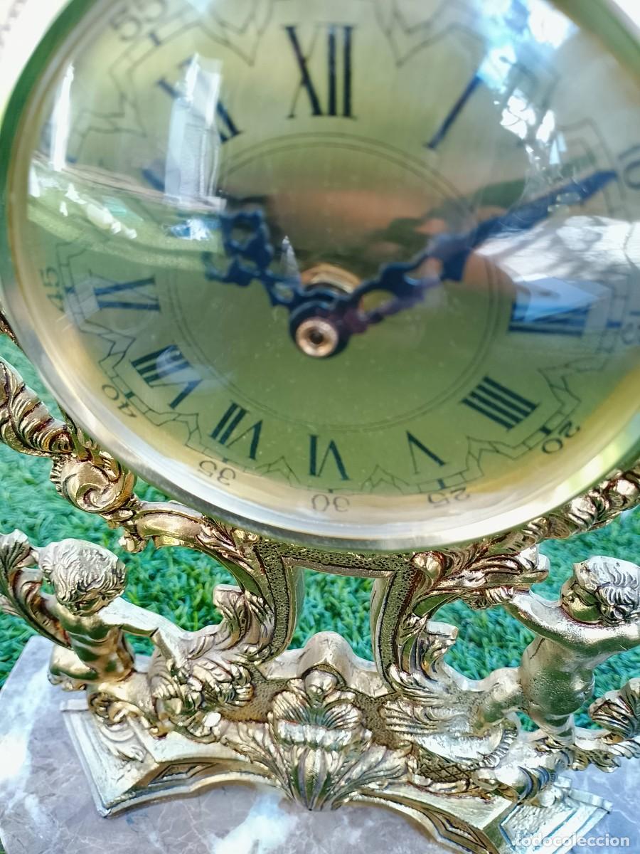 Vintage: Reloj de sobremesa bronce y m&aacute;rmol - Foto 2