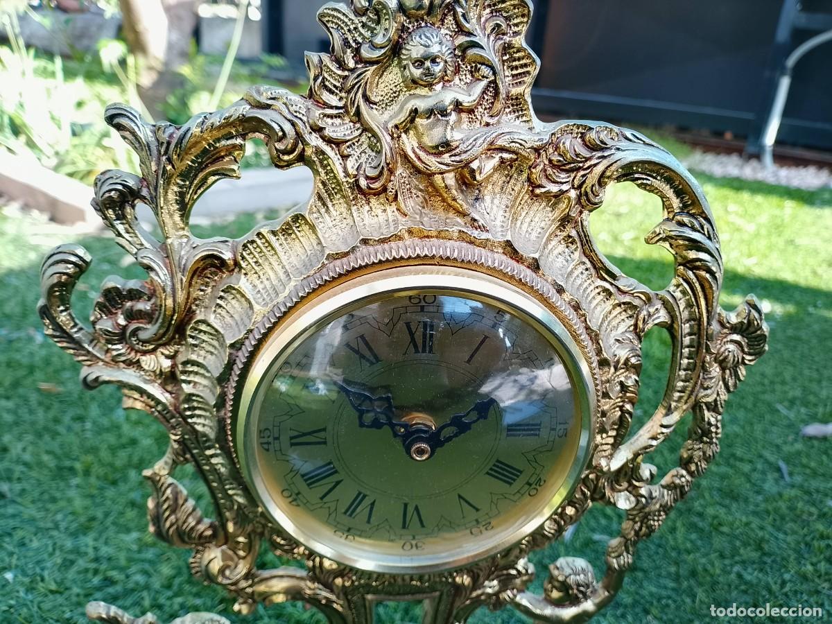 Vintage: Reloj de sobremesa bronce y m&aacute;rmol - Foto 4