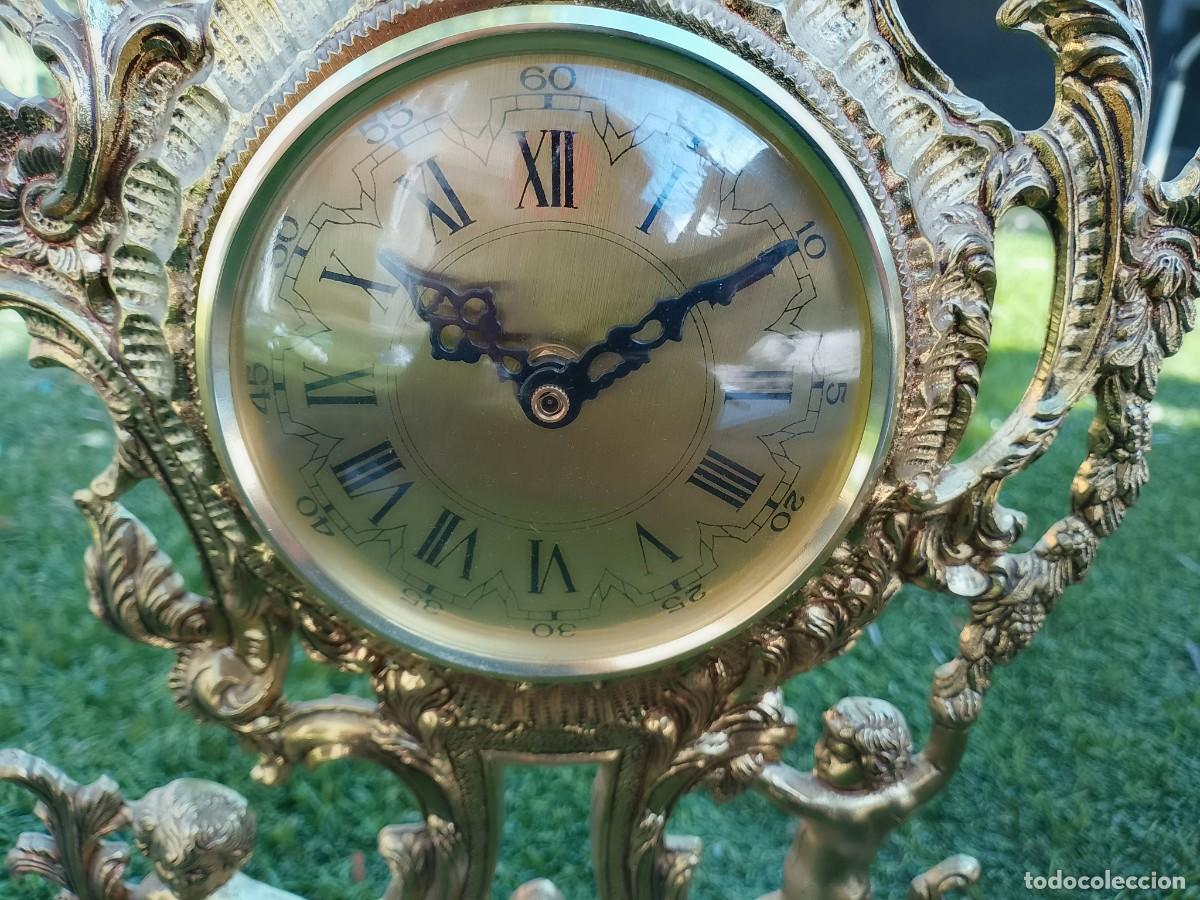 Vintage: Reloj de sobremesa bronce y m&aacute;rmol - Foto 6