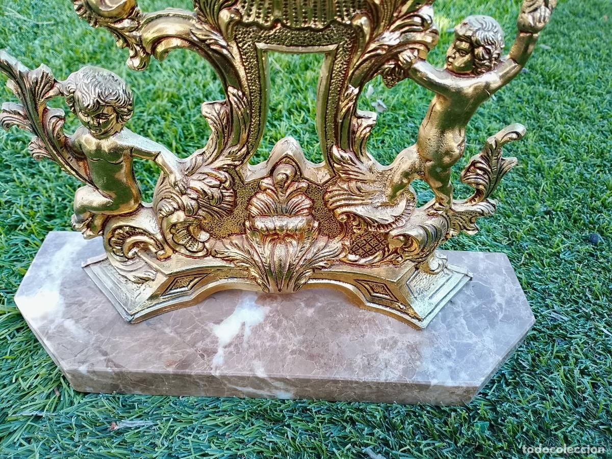 Vintage: Reloj de sobremesa bronce y m&aacute;rmol - Foto 8