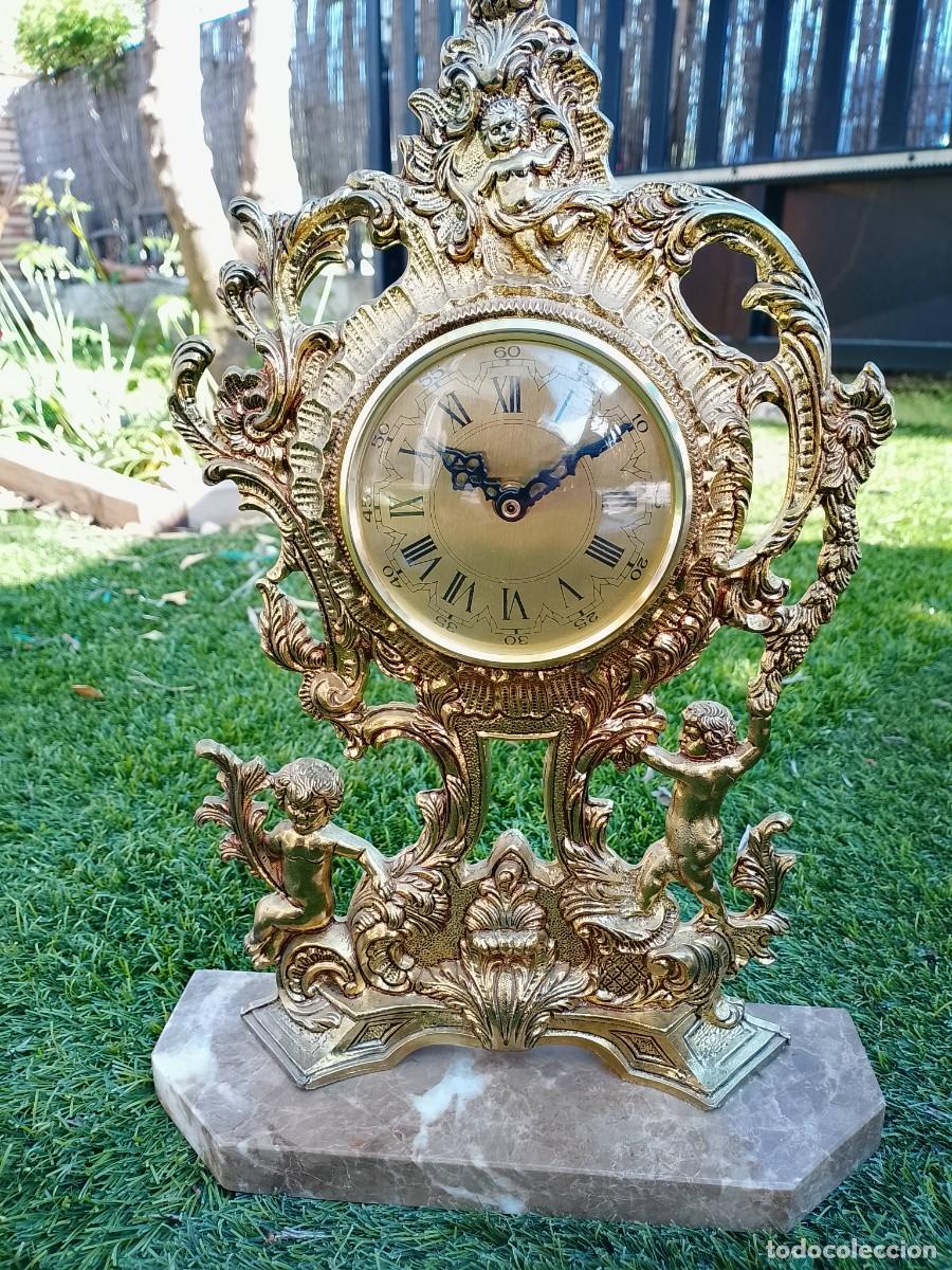 Vintage: Reloj de sobremesa bronce y m&aacute;rmol - Foto 10