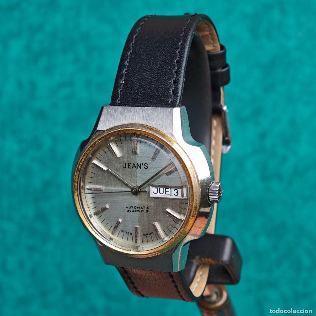 Vintage: JEAN'S jumbo 37mm reloj automatico vintage 2789-1 montre orologio swiss