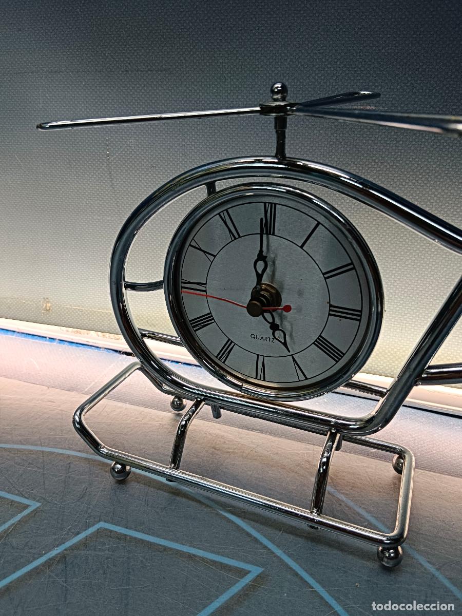 Vintage: Helicopter clock retro, quartz, de metal - Foto 2