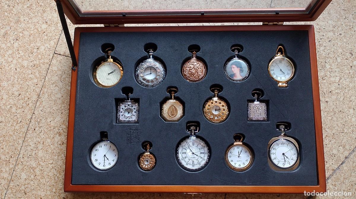 Vintage: COLECCI&Oacute;N 14 RELOJES DE BOLSILLO CON EXPOSITOR