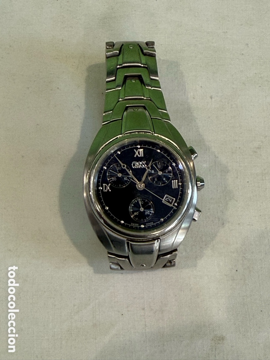 Vintage: Reloj caballero CROSS cron&oacute;grafo cuarzo acero inoxidable caballero esfera negra