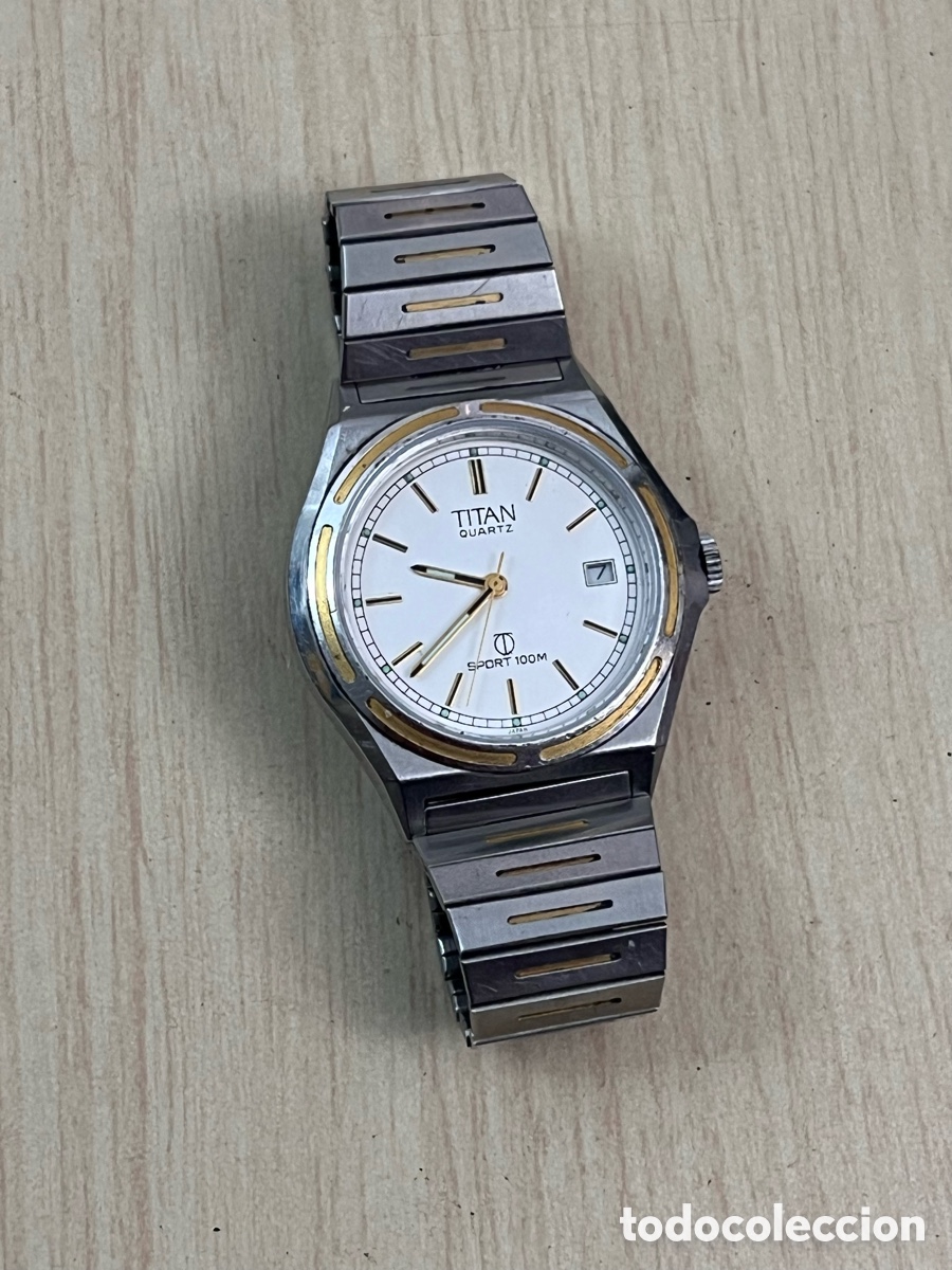Vintage: ✅ reloj TIT&Aacute;N SPORT cuarzo calendario caballeros acero