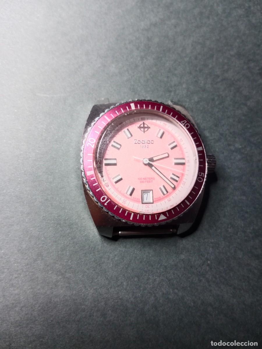 Vintage: BONITO RELOJ VINTAGE ELECTROMECANICO DE CABALLERO - ZODIAC 1882 - SEADRAGON - ESFERA ROSA CALENDARIO
