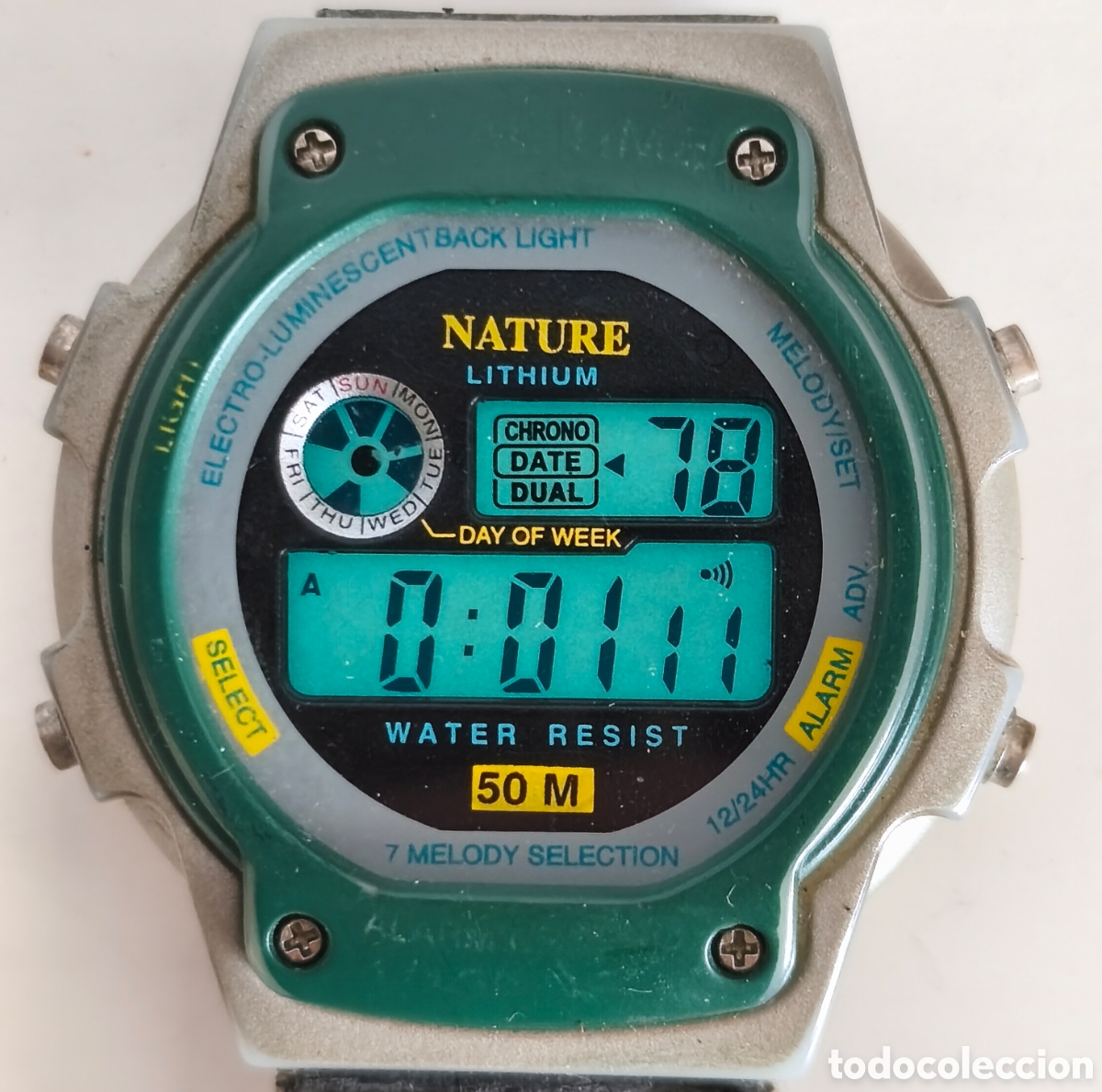 Vintage: Reloj digital Nature LCD de los a&ntilde;os 90, funciona perfectamente, se suministra sin pila.