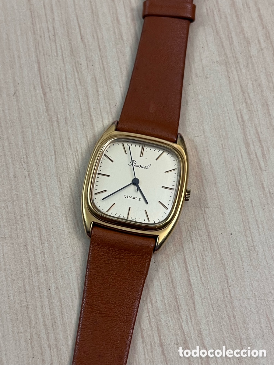Vintage: ✅ reloj BASSEL Cuarzo chapado en oro suizo