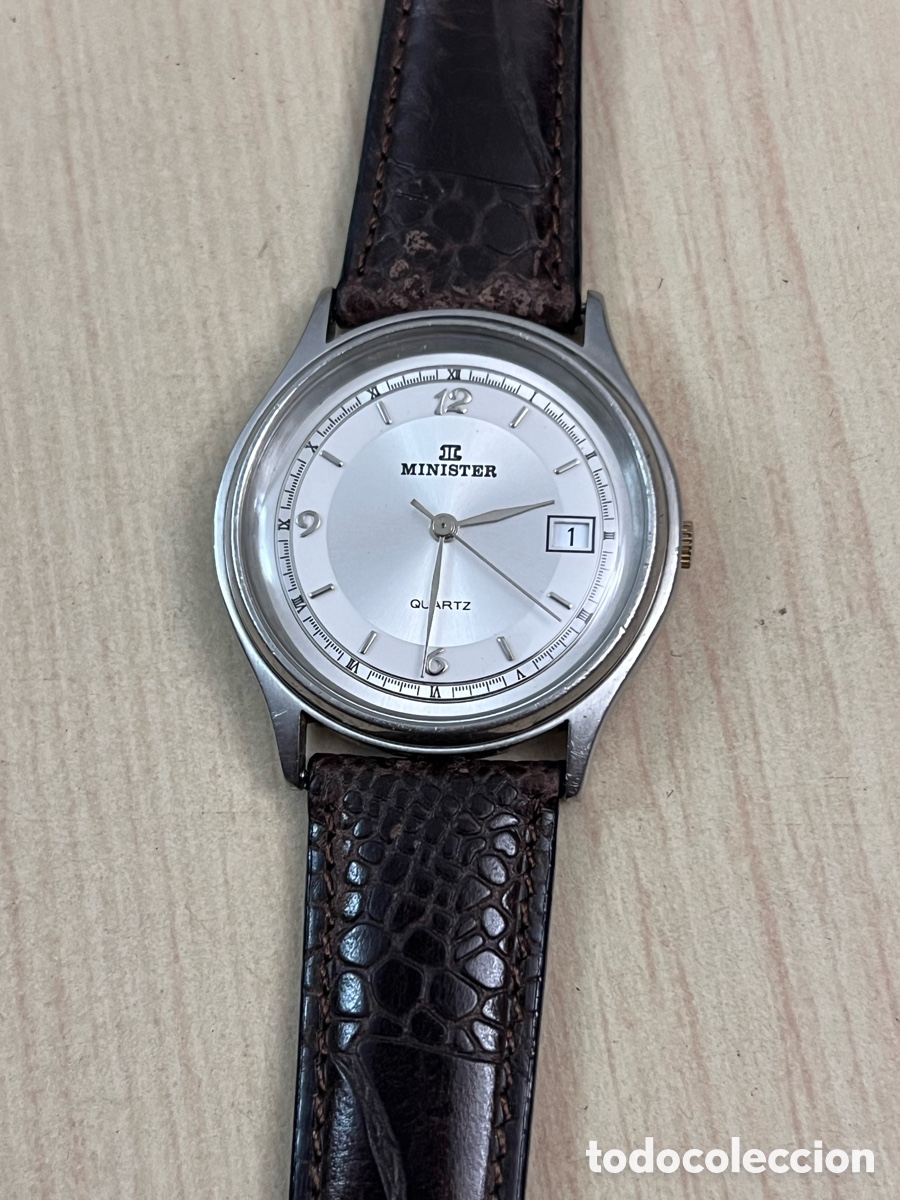 Vintage: ✅ reloj MINISTER cuarzo calendario france