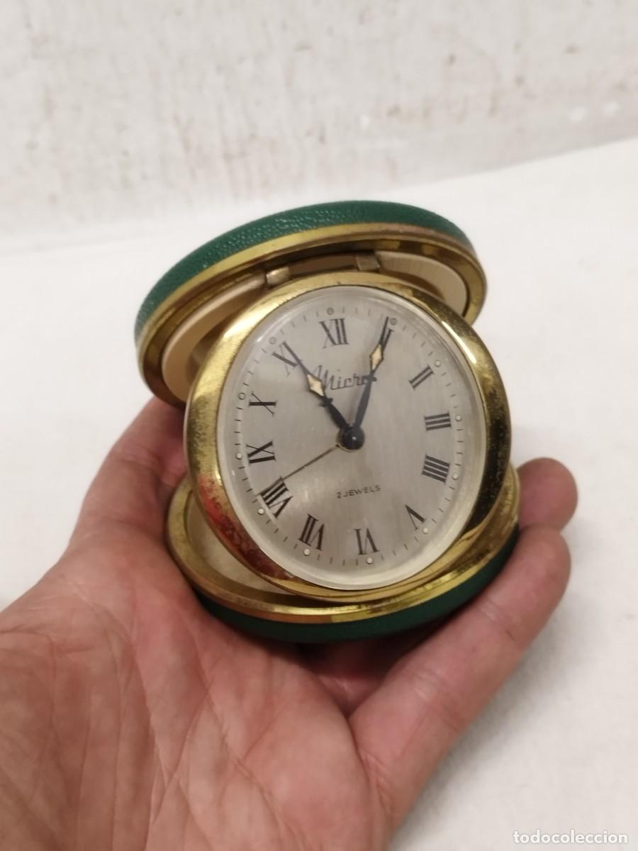 Vintage: Antiguo reloj de viaje, marca Micro. Alem&aacute;n, sin probar.