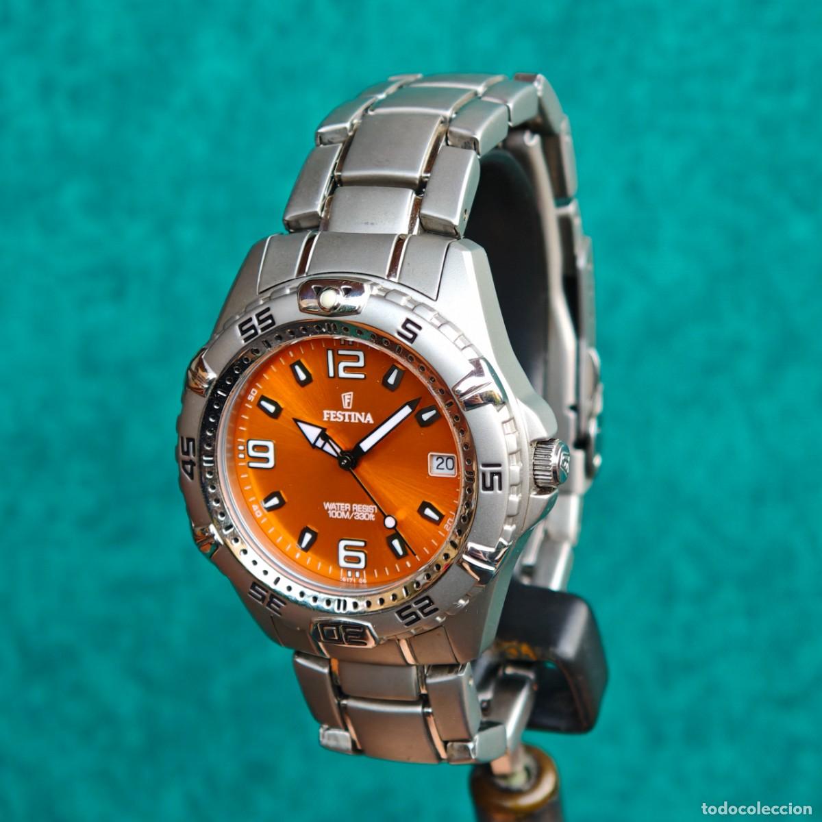 Vintage: FESTINA Diver 100m reloj acero quartz 16171 montre orologio watch