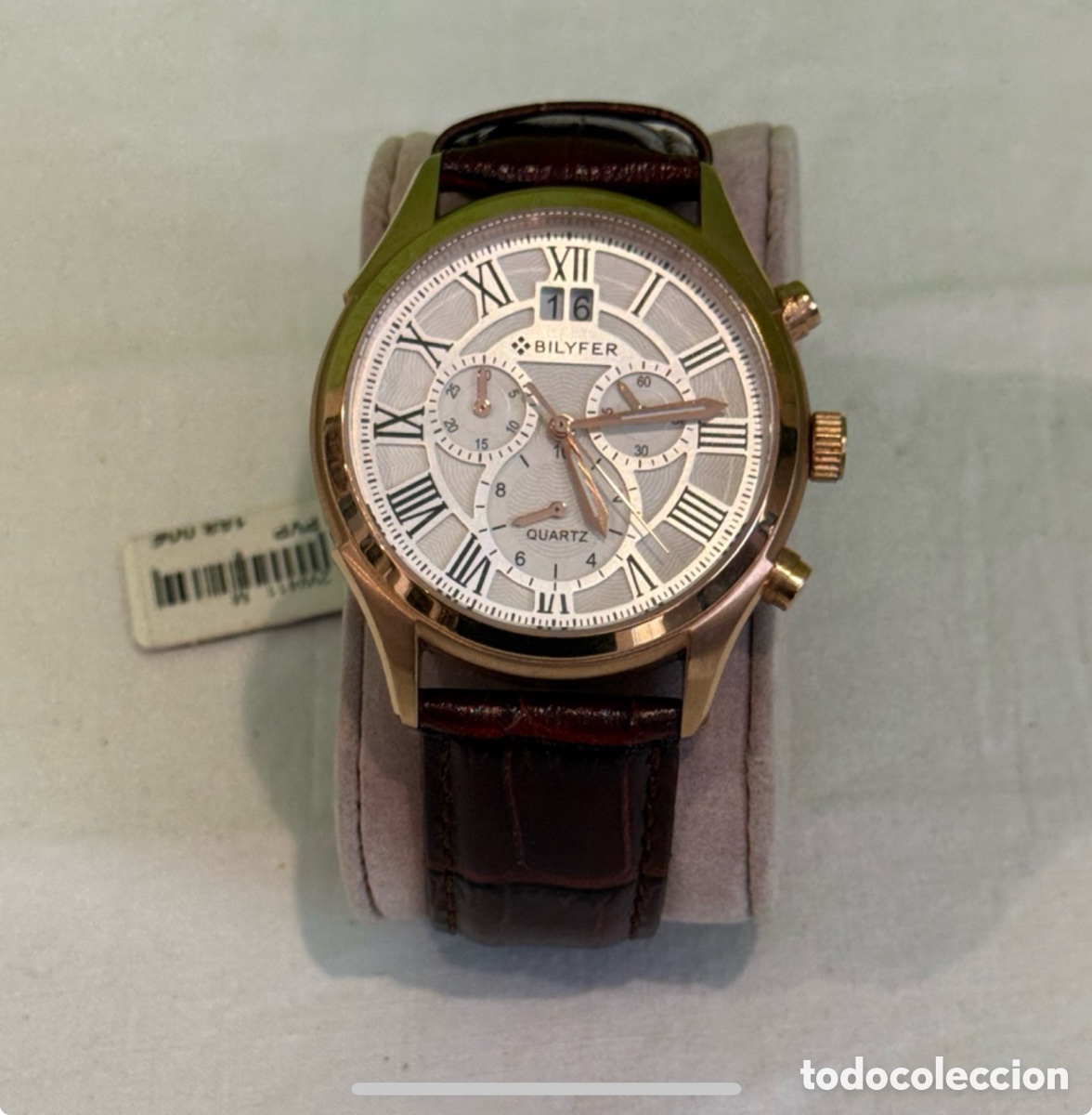 Vintage: Reloj Billyfer Caballero Multifunci&oacute;n Dorado Elegante Gran Esfera