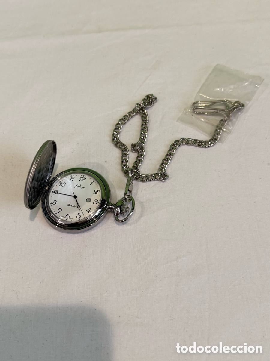 Vintage: Reloj de Bolsillo Jubar Quartz con Cadena Vintage Elegante
