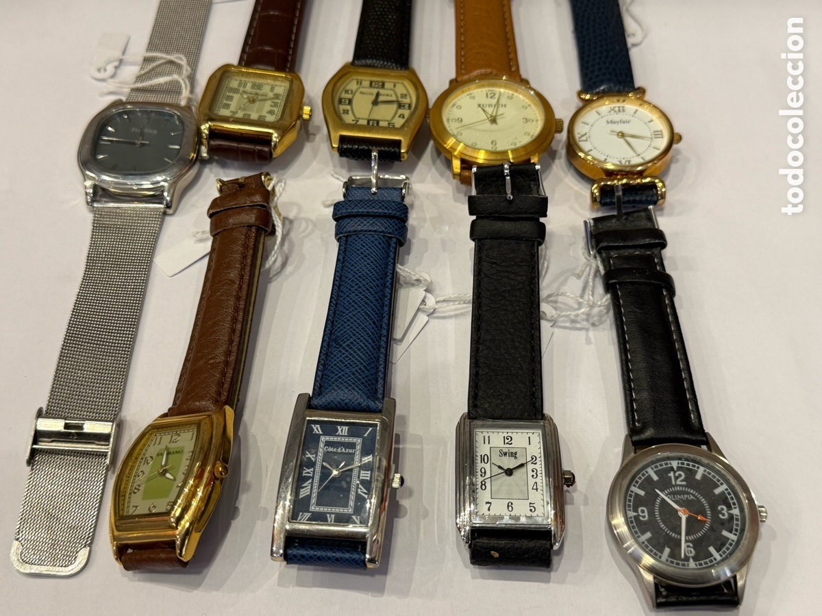 Vintage: Superlote de 9 relojes de pulsera vintage nuevos sin uso.