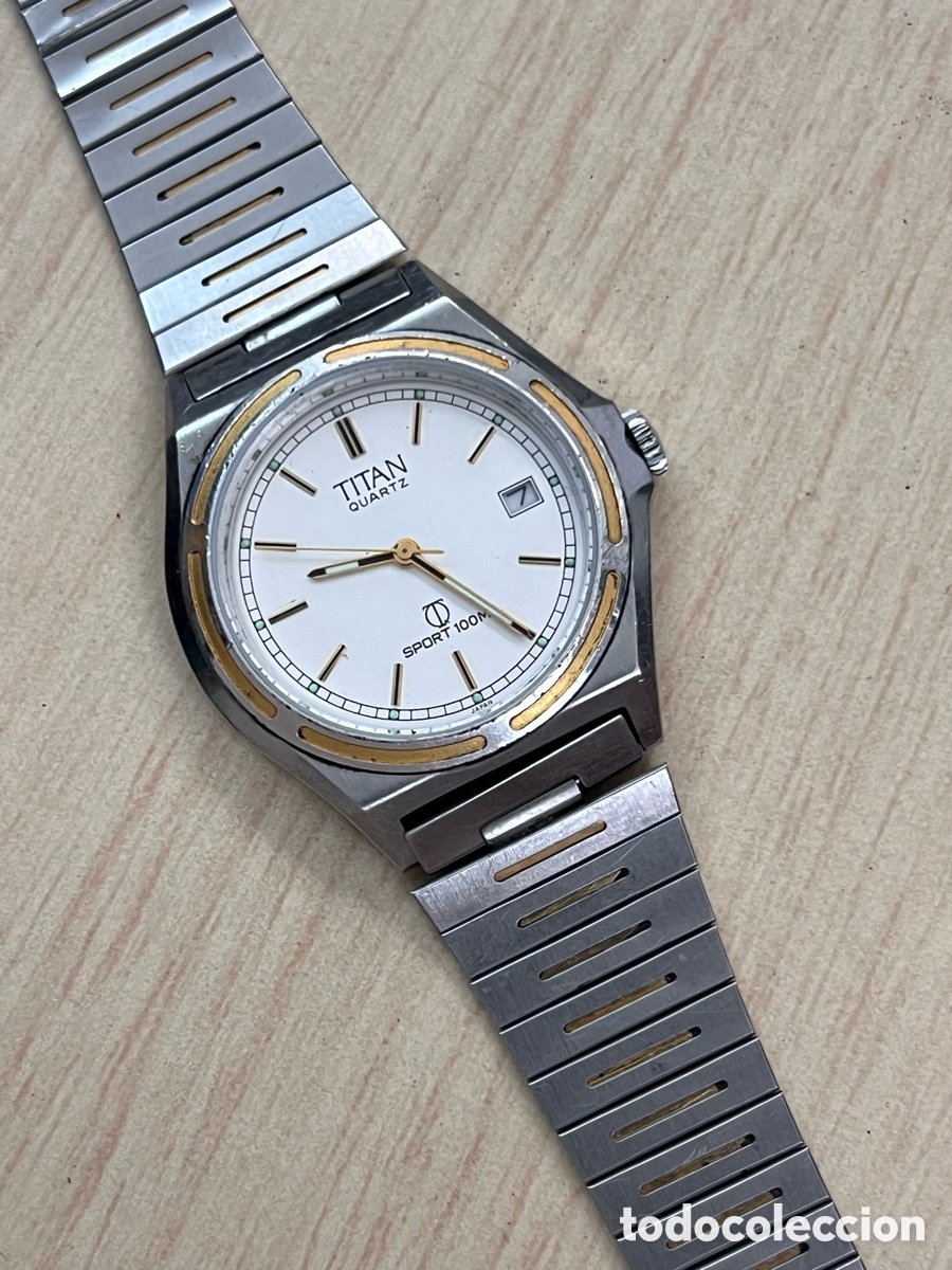 Vintage: ✅ Reloj TIT&Aacute;N SPORT calendario acero cuarzo vintage