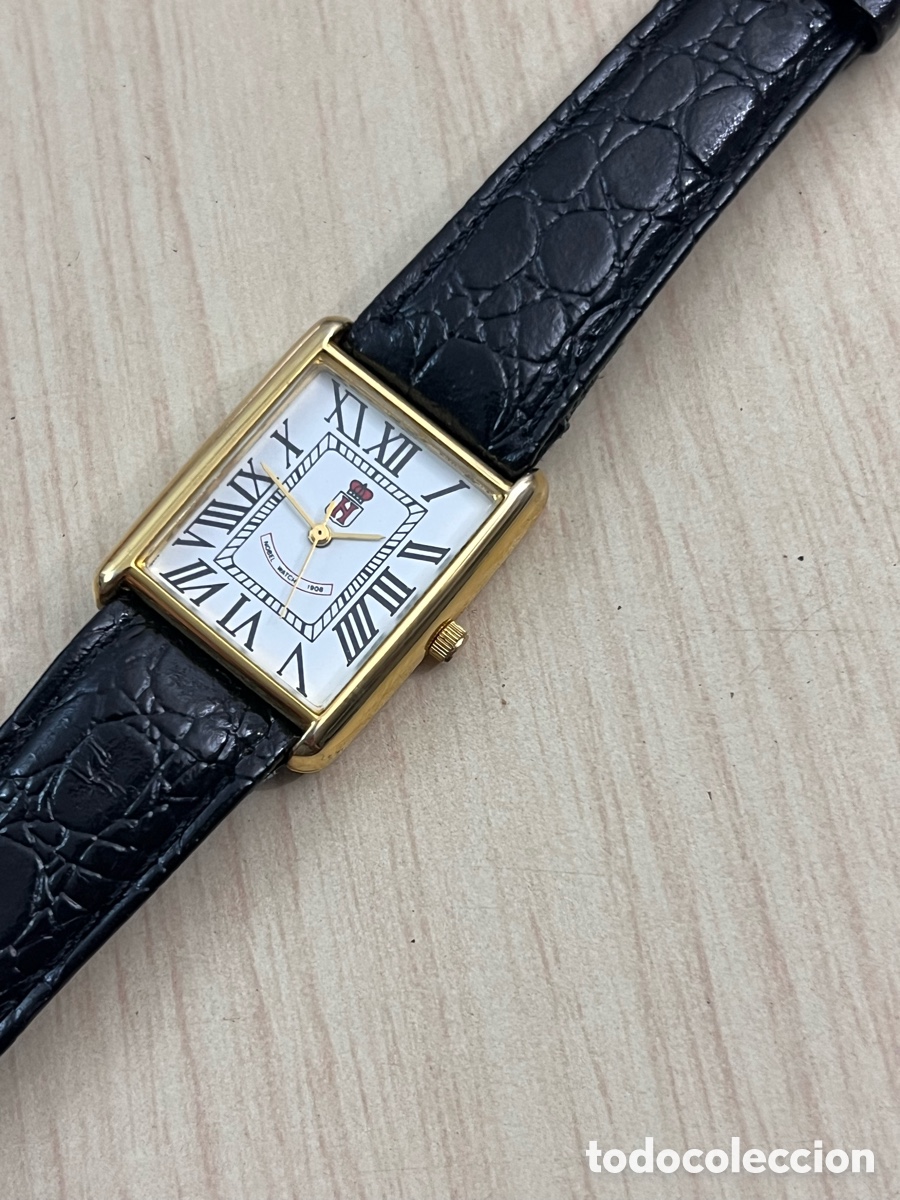 Vintage: ✅ Reloj Nobel Watch 1906 Tank cuarzo dorado n&uacute;meros romanos vintage