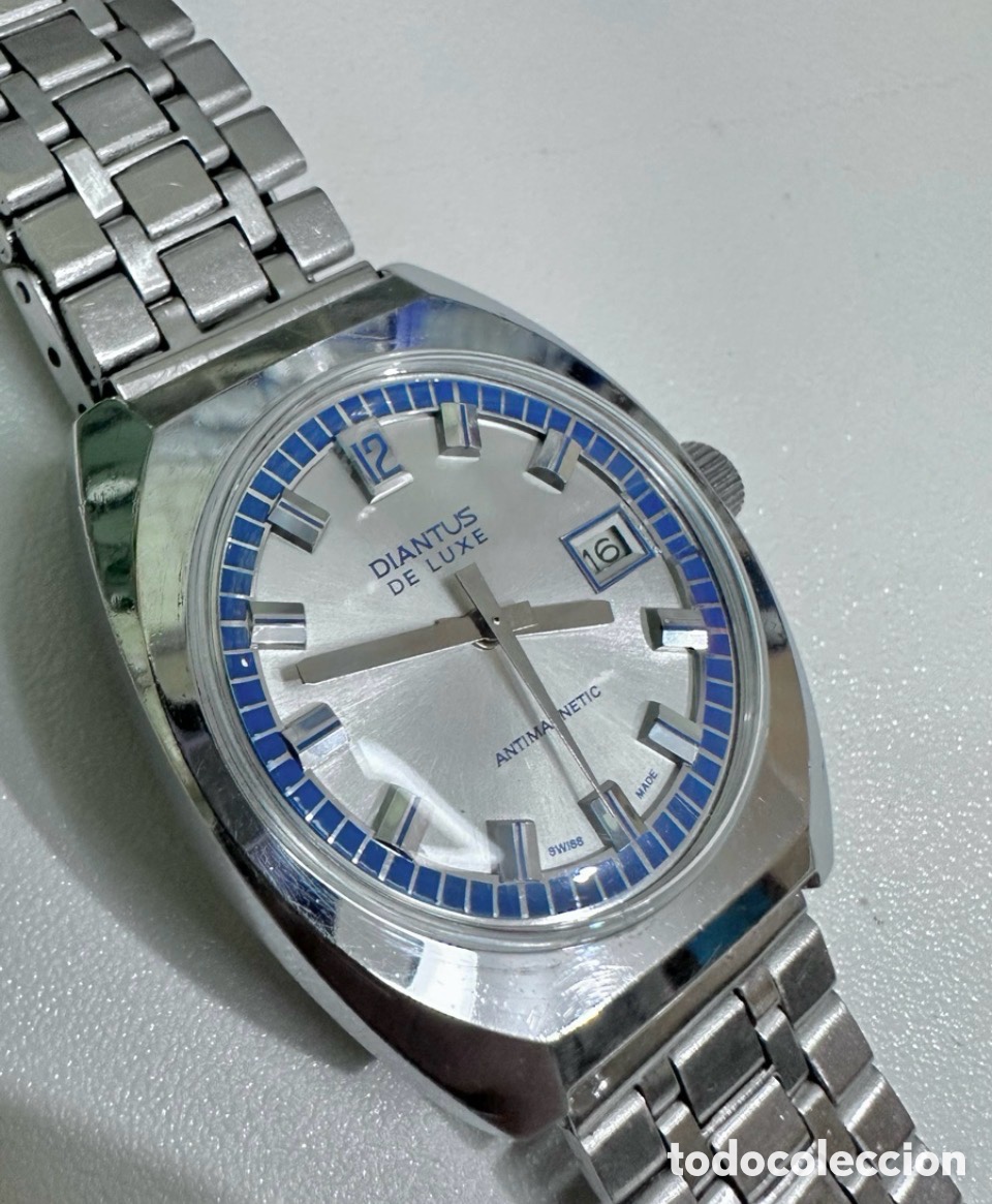 Vintage: Reloj DIANTUS DE LUXE ANTIMAGNETIC Con D&iacute;a Swiss Vintage