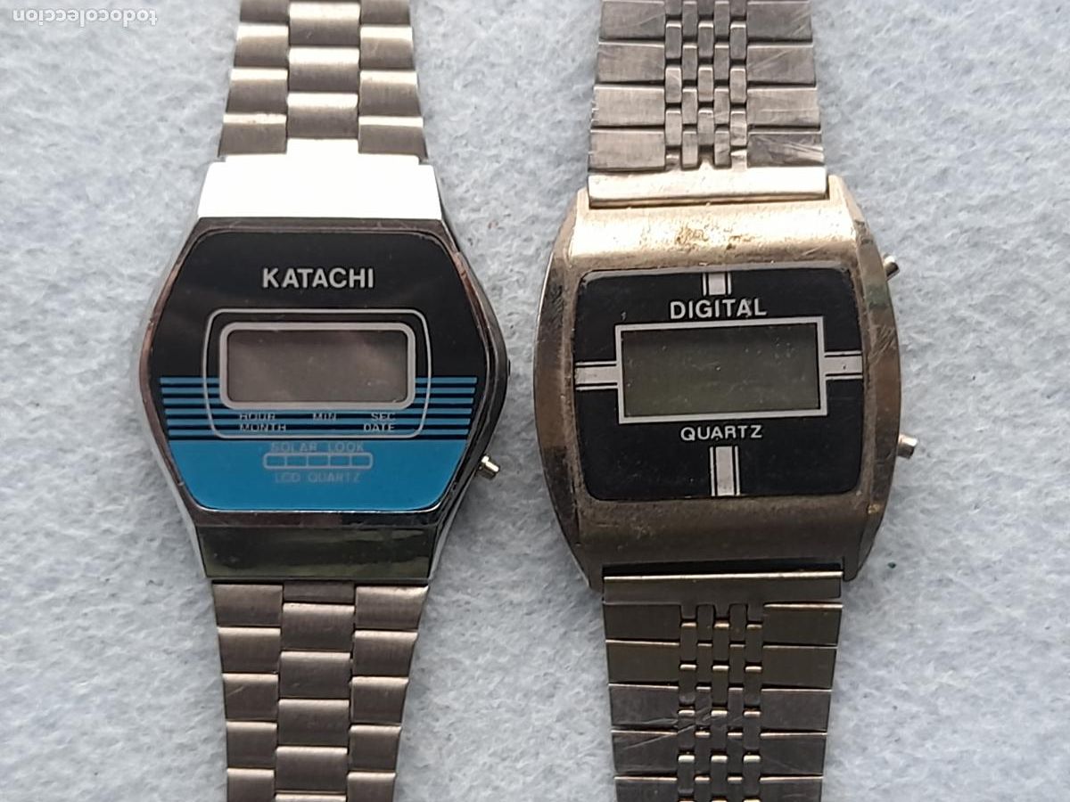 Vintage Watches: Lote de 2 Relojes Digitales Vintage de Cuarzo para Caballero.