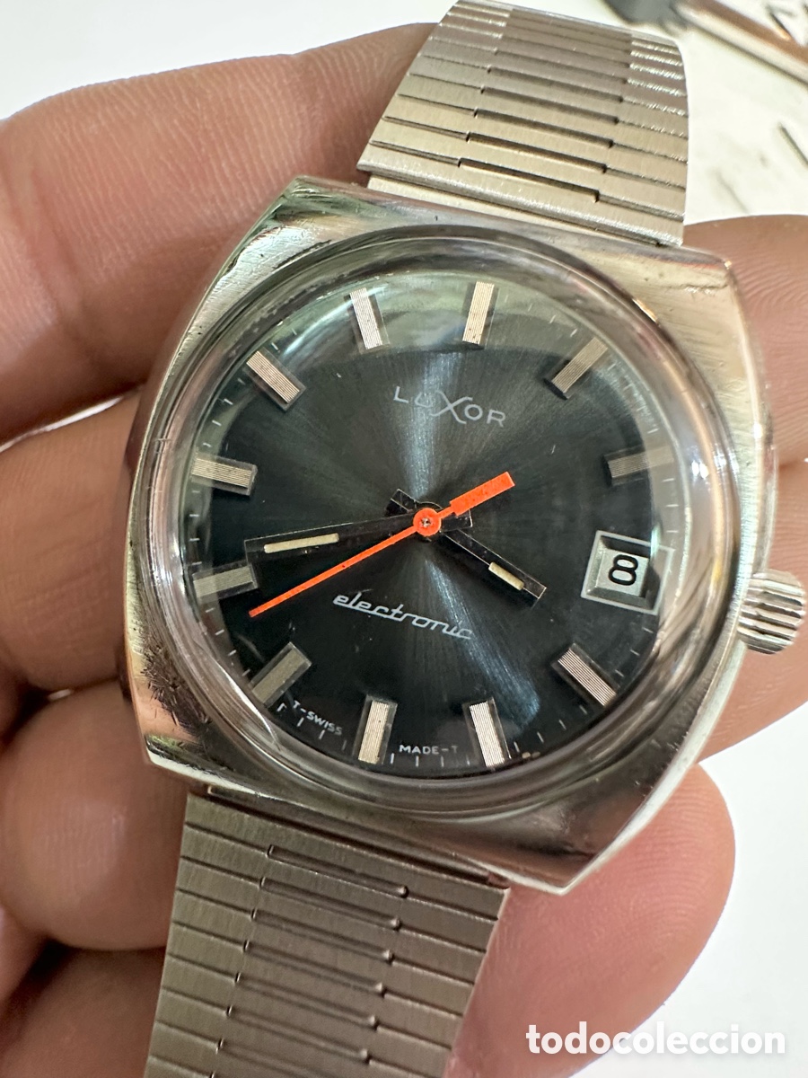 Vintage Watches: Antiguo Reloj LUXOR ELECTR&Oacute;NIC Con D&iacute;a Swiss Vintage