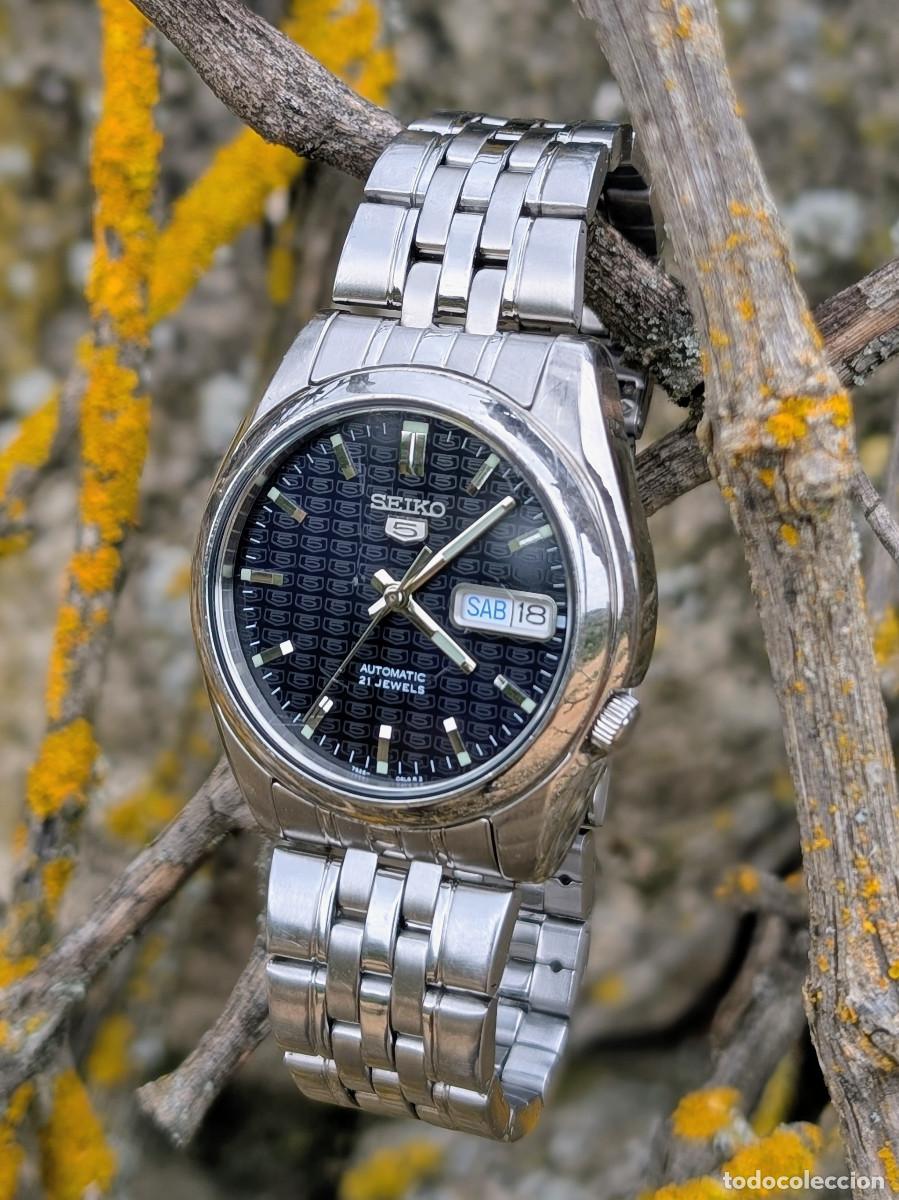 Vintage: T&iacute;tulo: Seiko 5 Autom&aacute;tico (7S26-01V0) - Esfera Rara &rdquo;Monogram&rdquo; - Calendario Espa&ntilde;ol 38mm