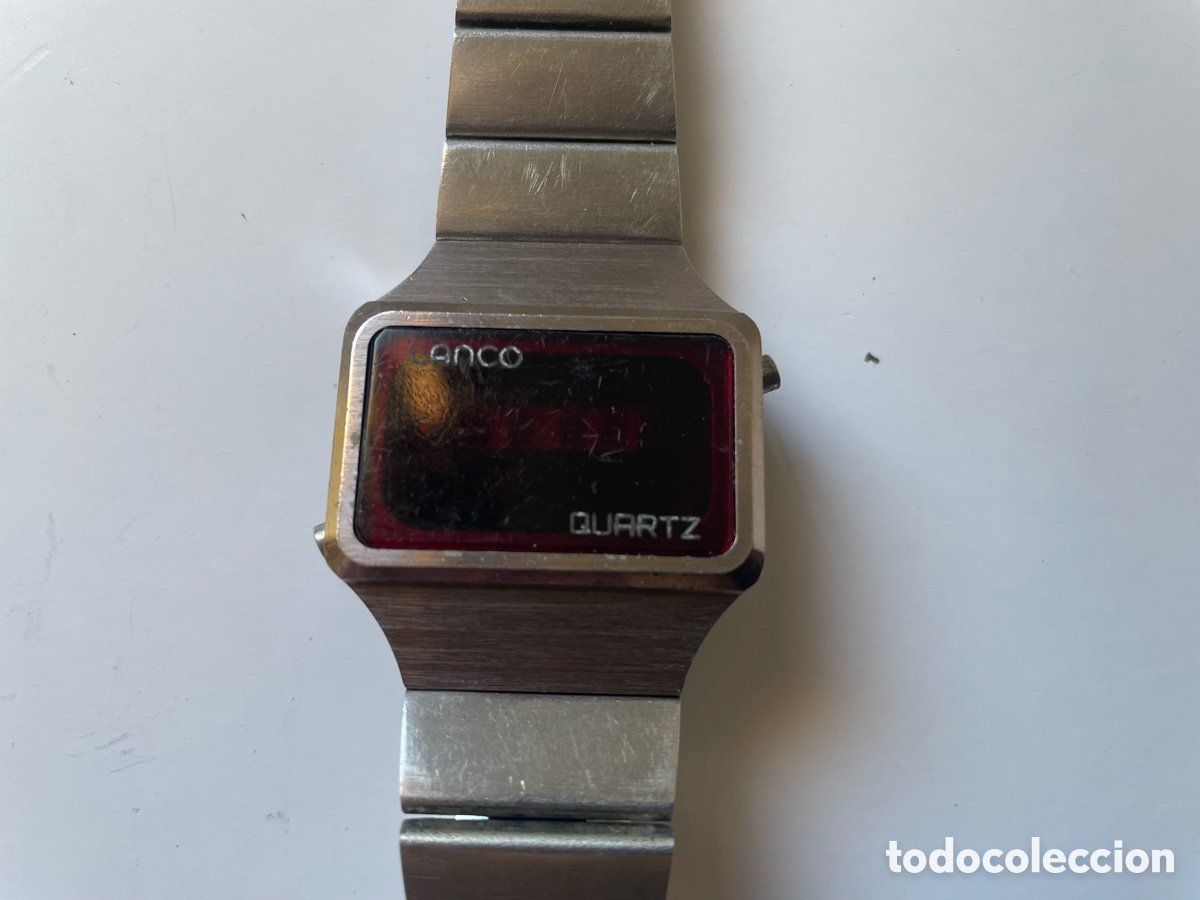 Vintage: Reloj Lanco Quartz LED Vintage A&ntilde;os 70 Display Rojo Acero Swiss