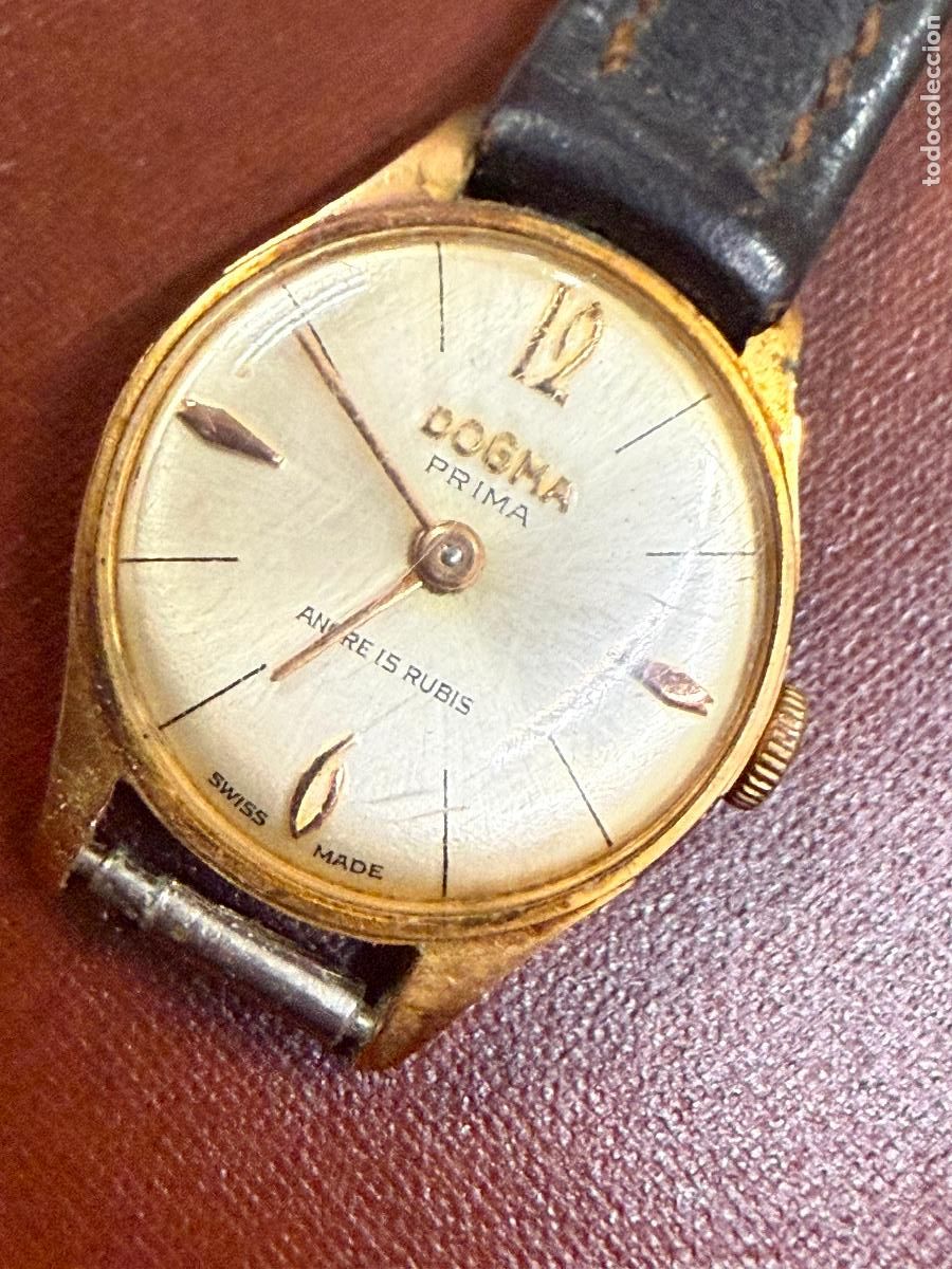 Vintage: Antiguo reloj de pulsera DOGMA PRIMA. No funciona. La caja mide 1,8cms
