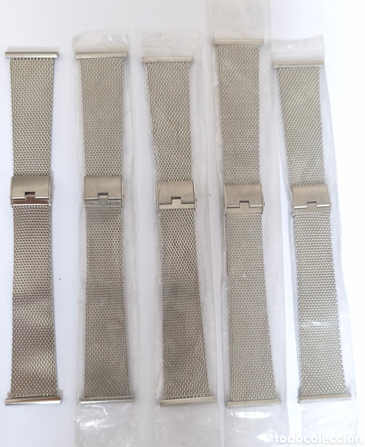Vintage: Lote de 5 Brazaletes de malla de 22mm de acero para reloj.