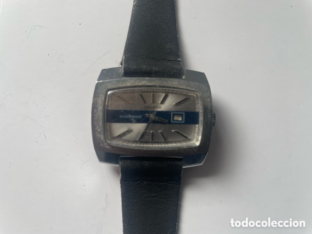 Vintage: Reloj Delkar Cuerda Manual 17 Rub&iacute;es Shockproof Fecha Vintage A&ntilde;os 70 Funciona