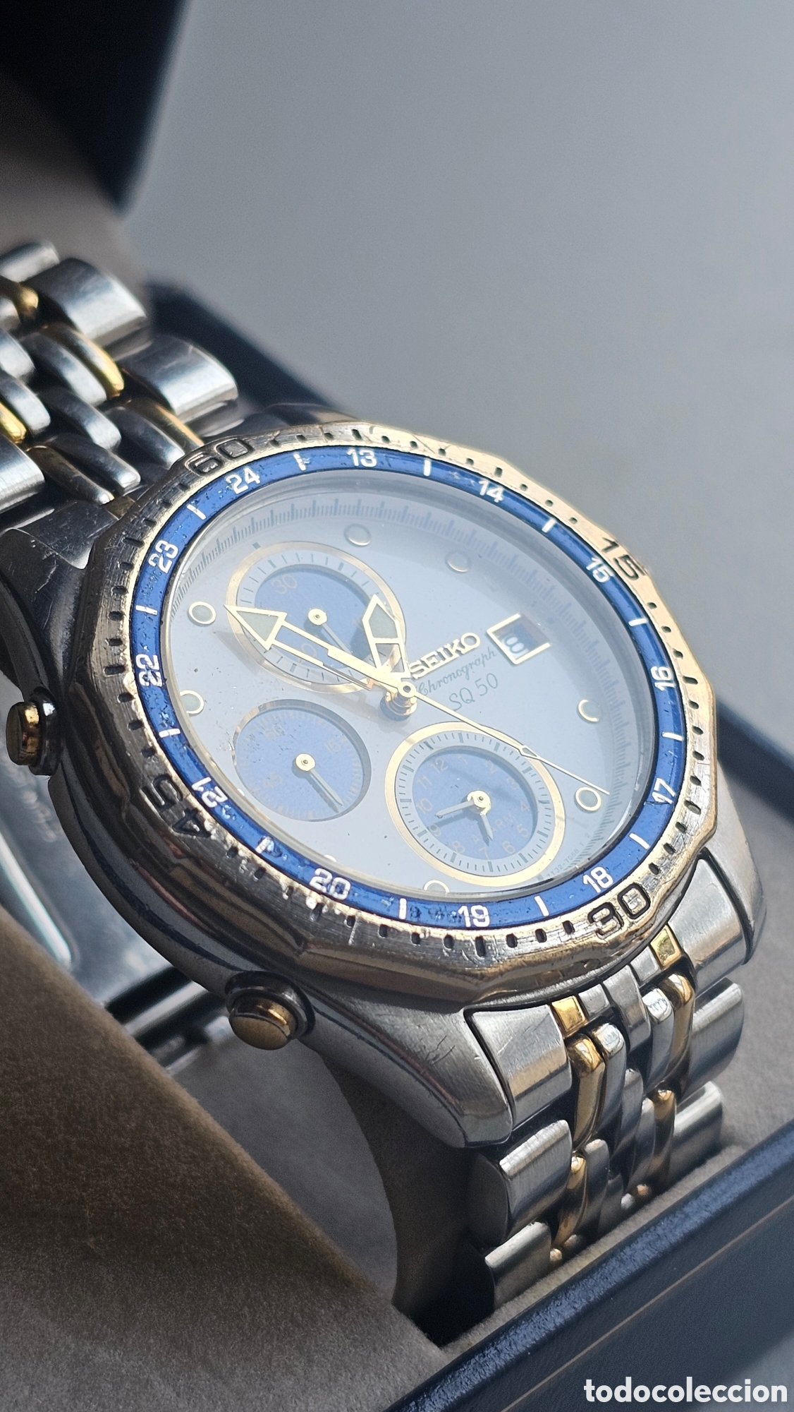 Vintage: Seiko Chronograph SQ 50 Alarma + Caja original