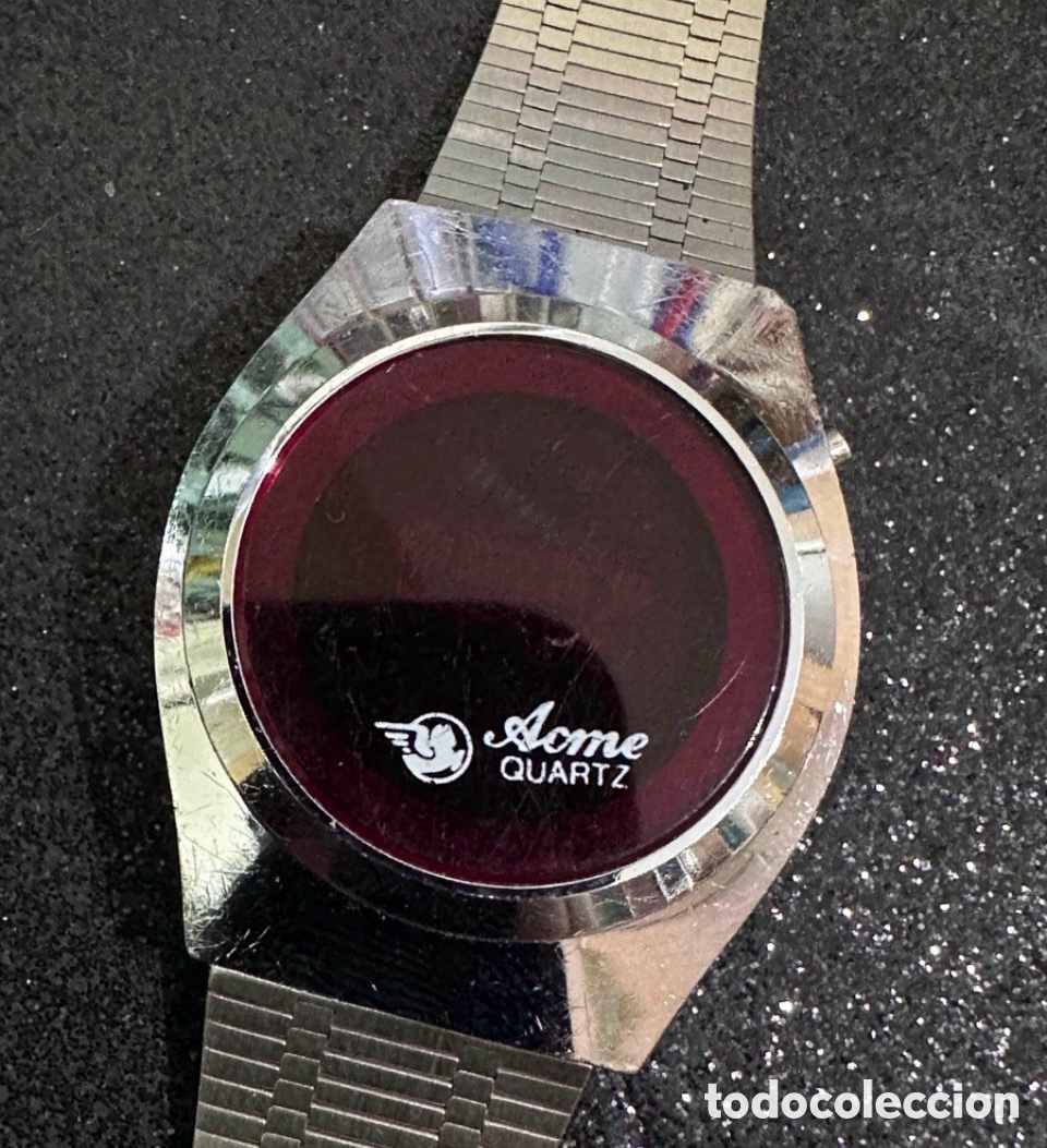 Vintage: Antiguo Reloj Digital AOME LID Rojo Quartz Vintage