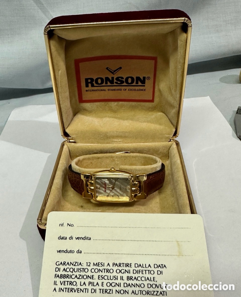 Vintage: Antiguo Reloj Ronson Quartz para Mujer con su estuche original y tarjeta de garant&iacute;a el reloj nuevo