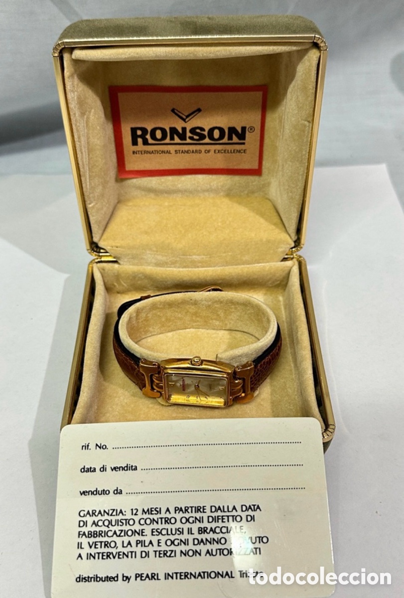 Vintage: Antiguo Reloj Ronson Quartz para Mujer con su estuche original y tarjeta de garant&iacute;a el reloj nuevo