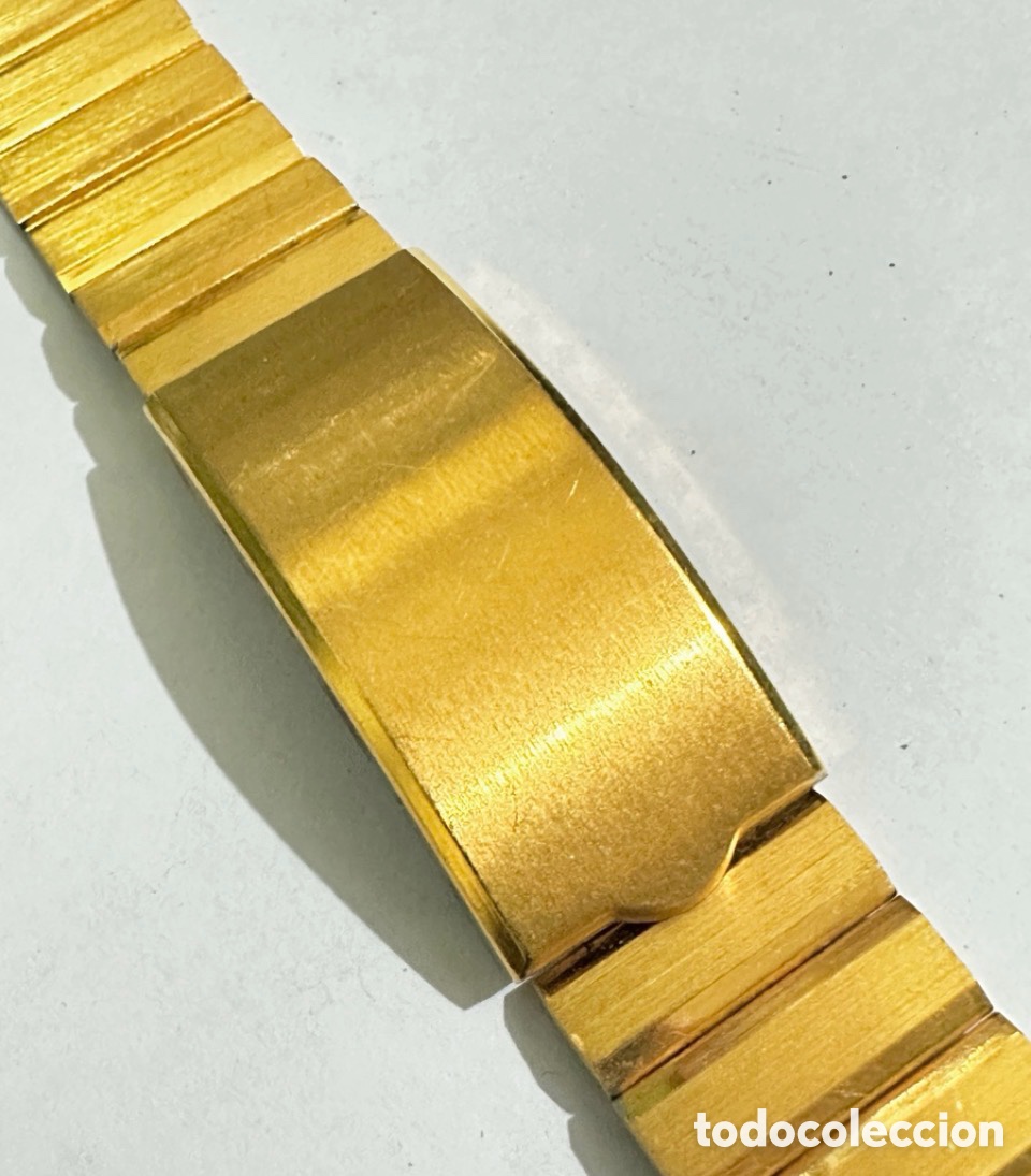 Vintage: Antiguo Brazalete pulsera Reloj ACERO INOXIDABLE Dorado 18mm Vintage