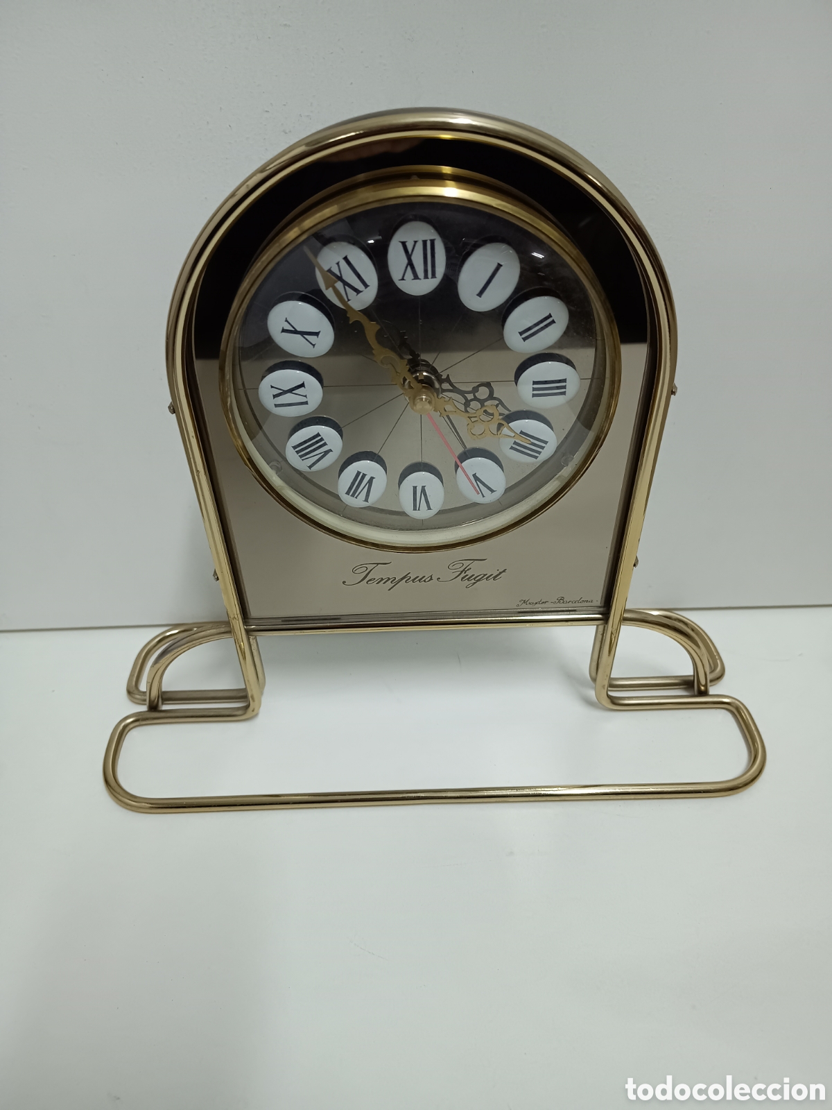 Vintage: RELOJ DE SOBREMESA MAXTOR - TEMPUS FUGIT - BARCELONA - A&Ntilde;OS 70 - 29X25CM.