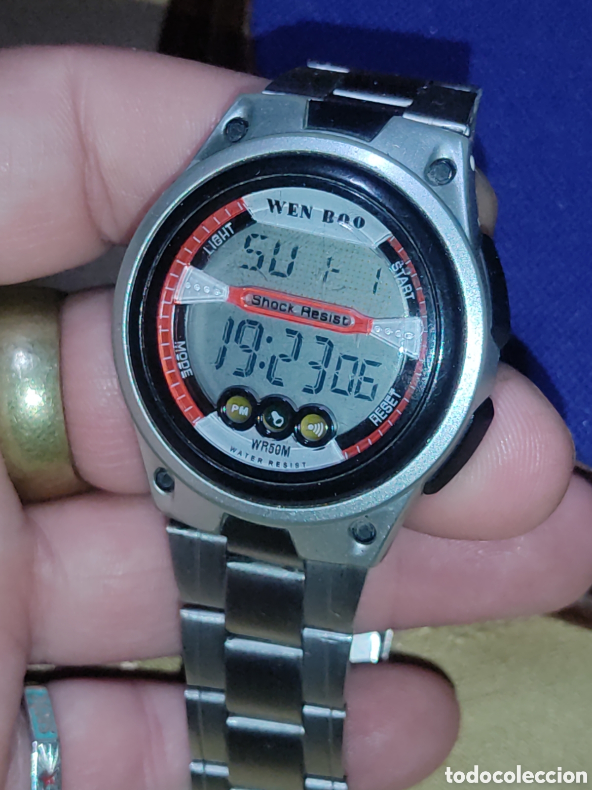 Vintage: Reloj digital Wen Boo,varias funciones,correa de acero.Original Vintage.