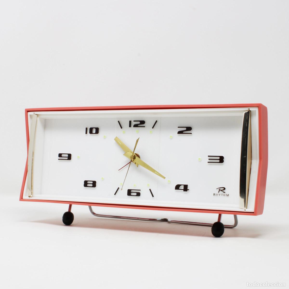 Vintage: Reloj Despertador Vintage Rhythm 5147 Rosa Mid Century Japon&eacute;s 1950s &ndash; Space Age Atomic &ndash; Funciona