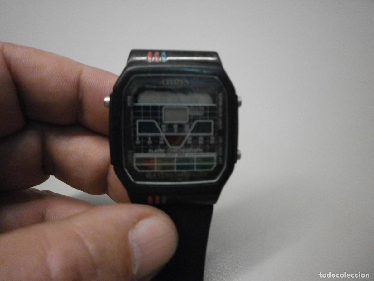 Vintage: reloj digital citizen dq 5314 gn-4-s japan sin probar