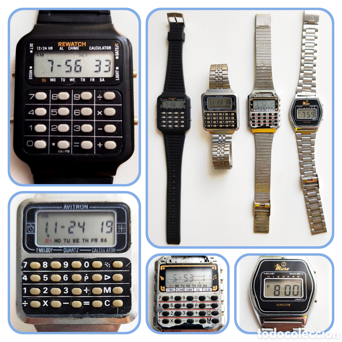 Vintage: Lote de 4 relojes vintage Rewatch, Avitron, Micro. Leer descripci&oacute;n