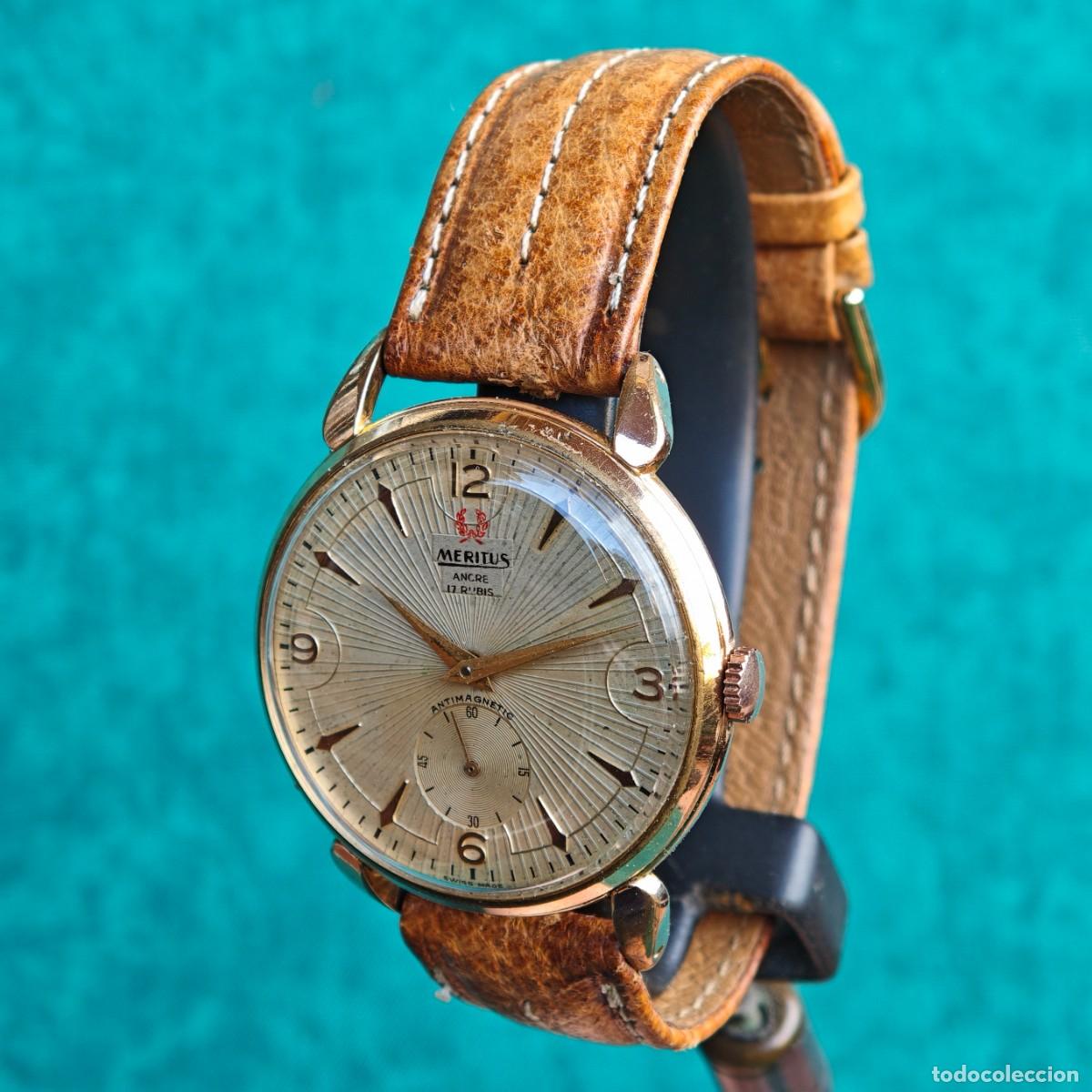 Vintage: MERITUS jumbo 39mm reloj de cuerda vintage 1130 montre orologio watch