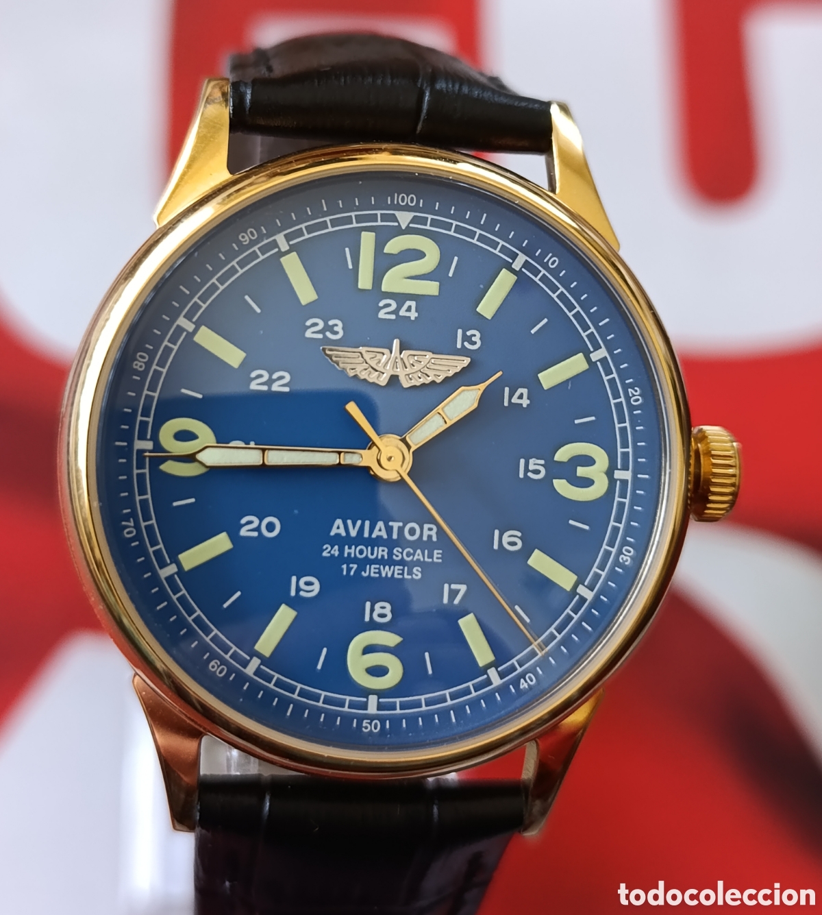 Vintage: Nuevo reloj Raketa Aviator Piloto fabricado en Uni&oacute;n Sovi&eacute;tica URSS Rusia