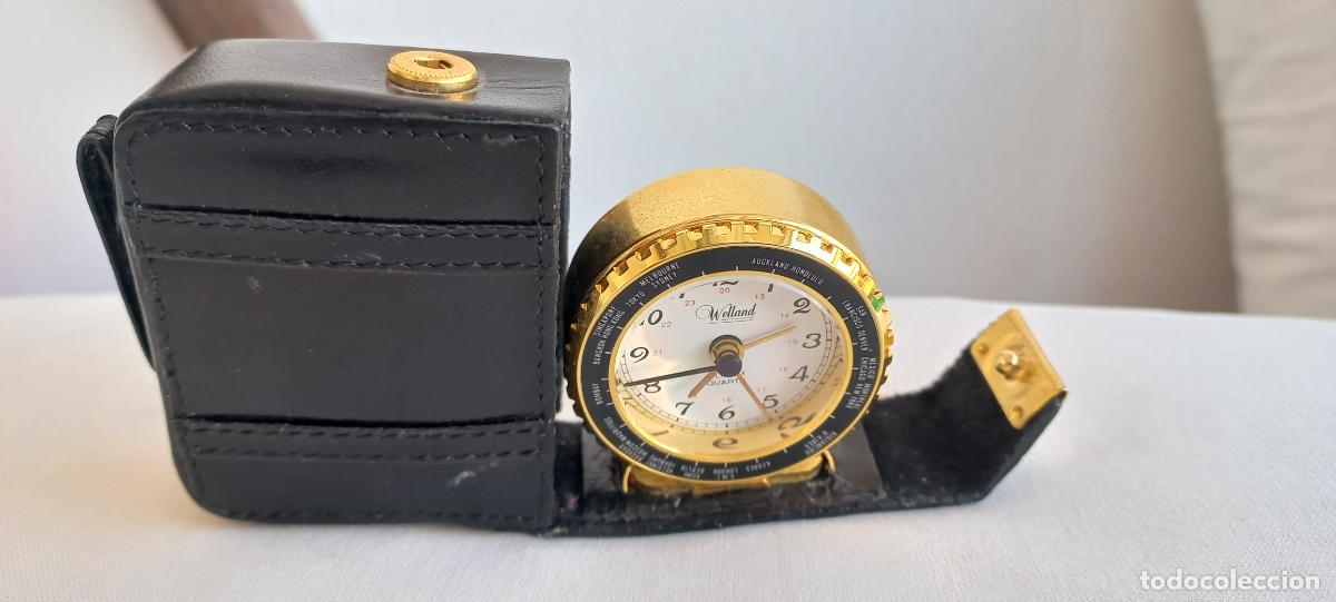 Vintage: Reloj despertador de viaje vintage de la marca Welland. Cuarzo.