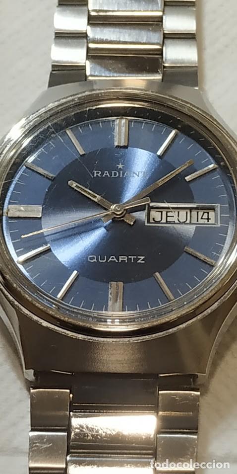 Vintage: Reloj Radiant ,maquina cuarzo ,esfera azul a estrenar