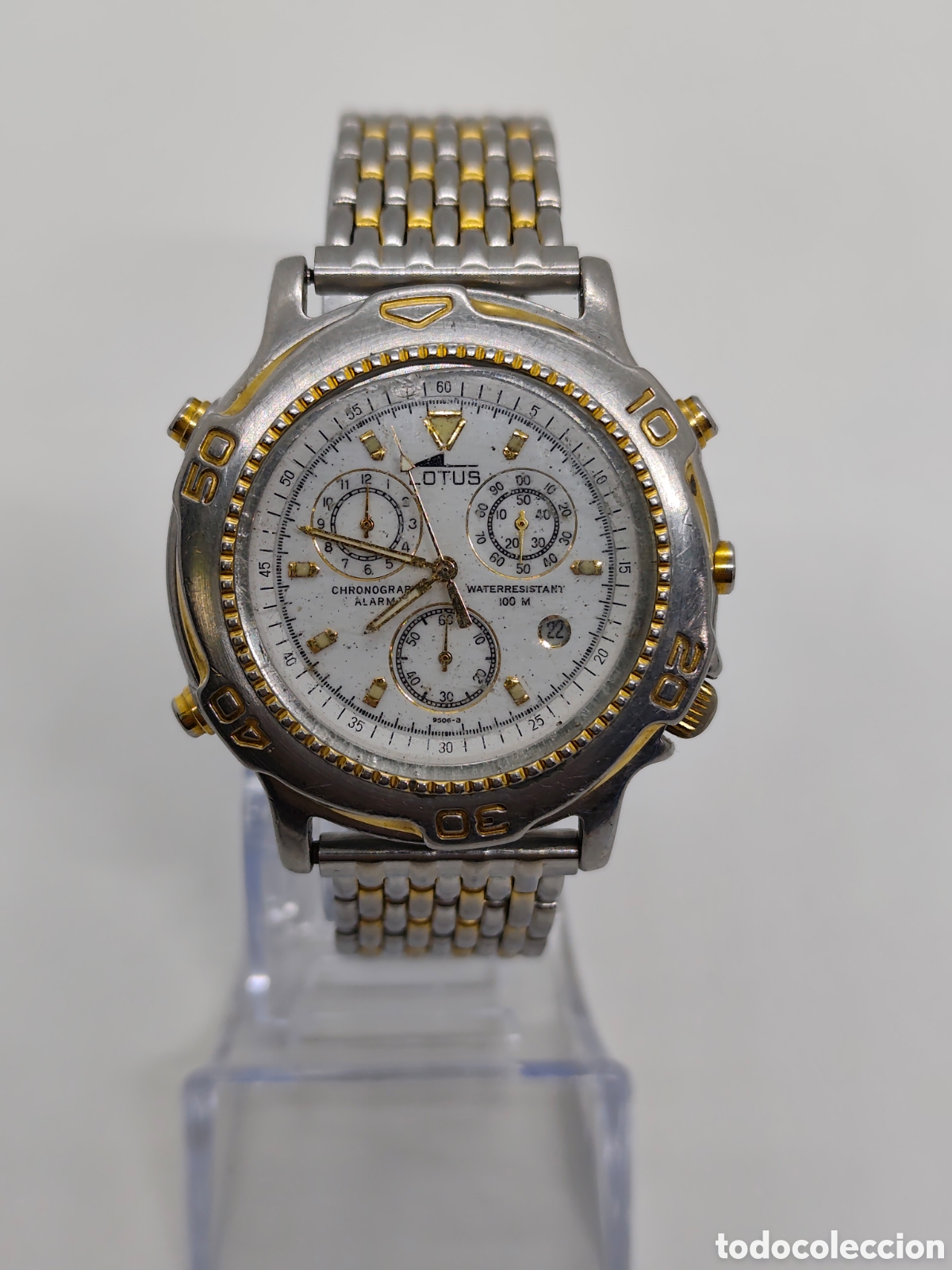 Vintage: Reloj Lotus antiguo cron&oacute;grafo alarm