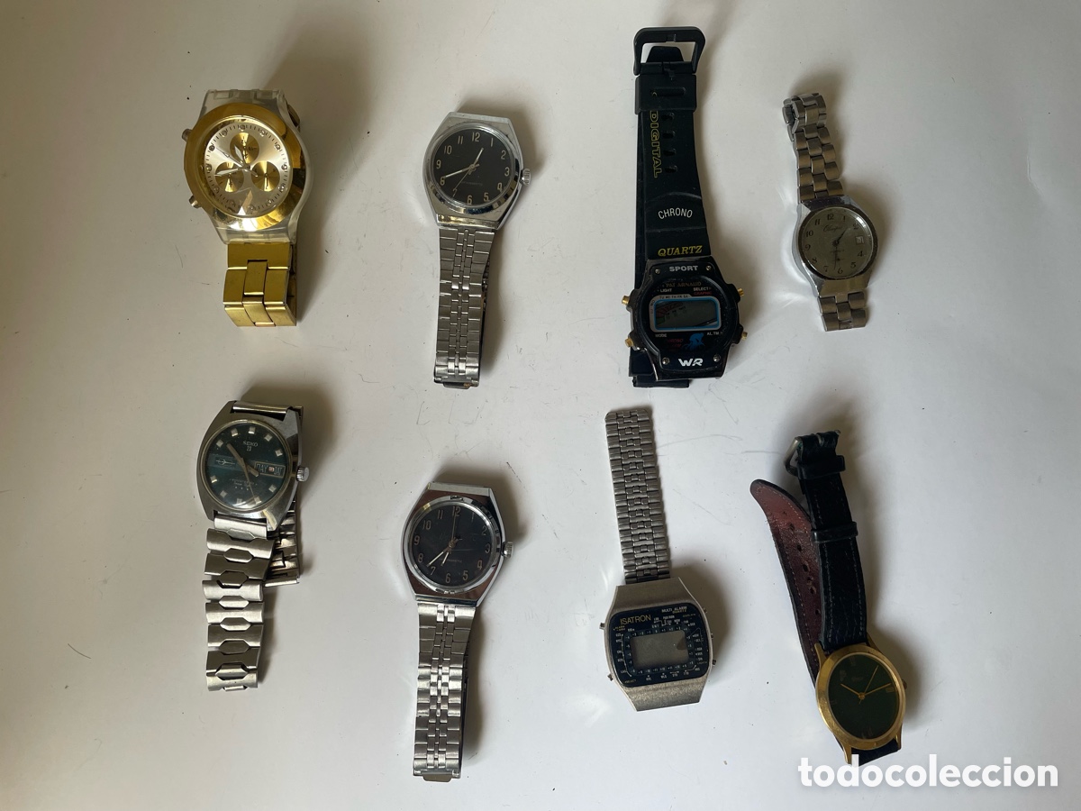 Vintage: Lote 8 Relojes Vintage Variados Para Piezas o Reparaci&oacute;n Sin Probar