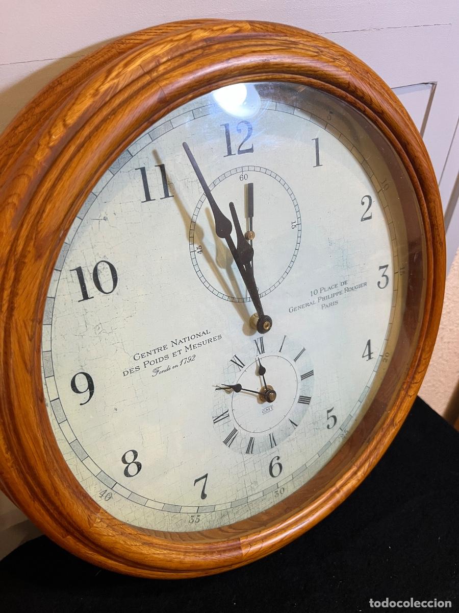 Vintage: Reloj pared vintage industrial Artisan Valencia Par&iacute;s GMT retro estaci&oacute;n franc&eacute;s 41 cm