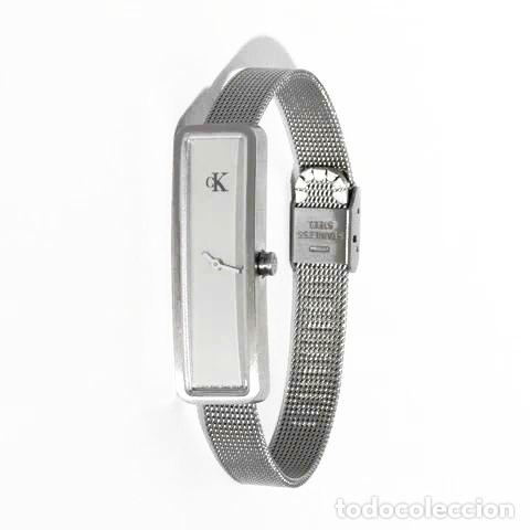 Vintage: ULTRAMODERNO RELOJ PULSERA CALVIN KLEIN MUJER, ACERO INOXIDABLE,ESTUCHE ORIGINAL Y DOCUMENTACI&Oacute;N