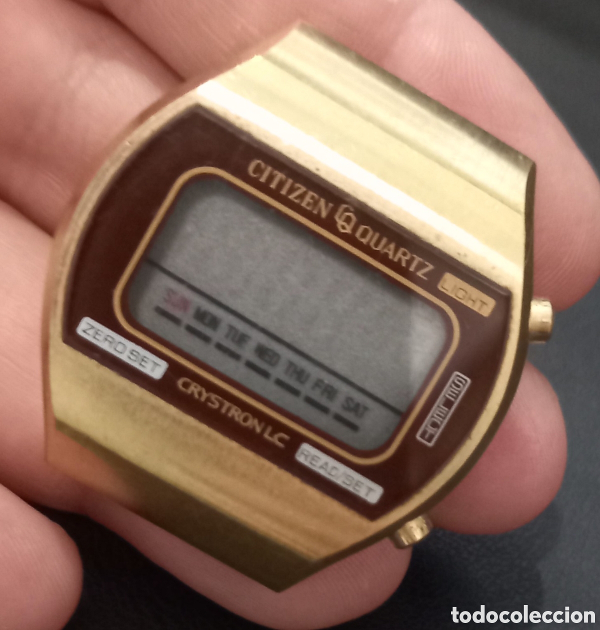 Vintage: RELOJ CITIZEN DE QUARTZ PILA CHAPADO ORO PULSERA CABALLERO CAJA NO COMUN DIFICIL